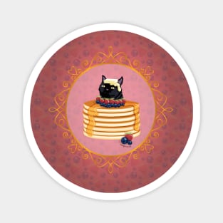 Black Cat Strawberry Pancake Magnet